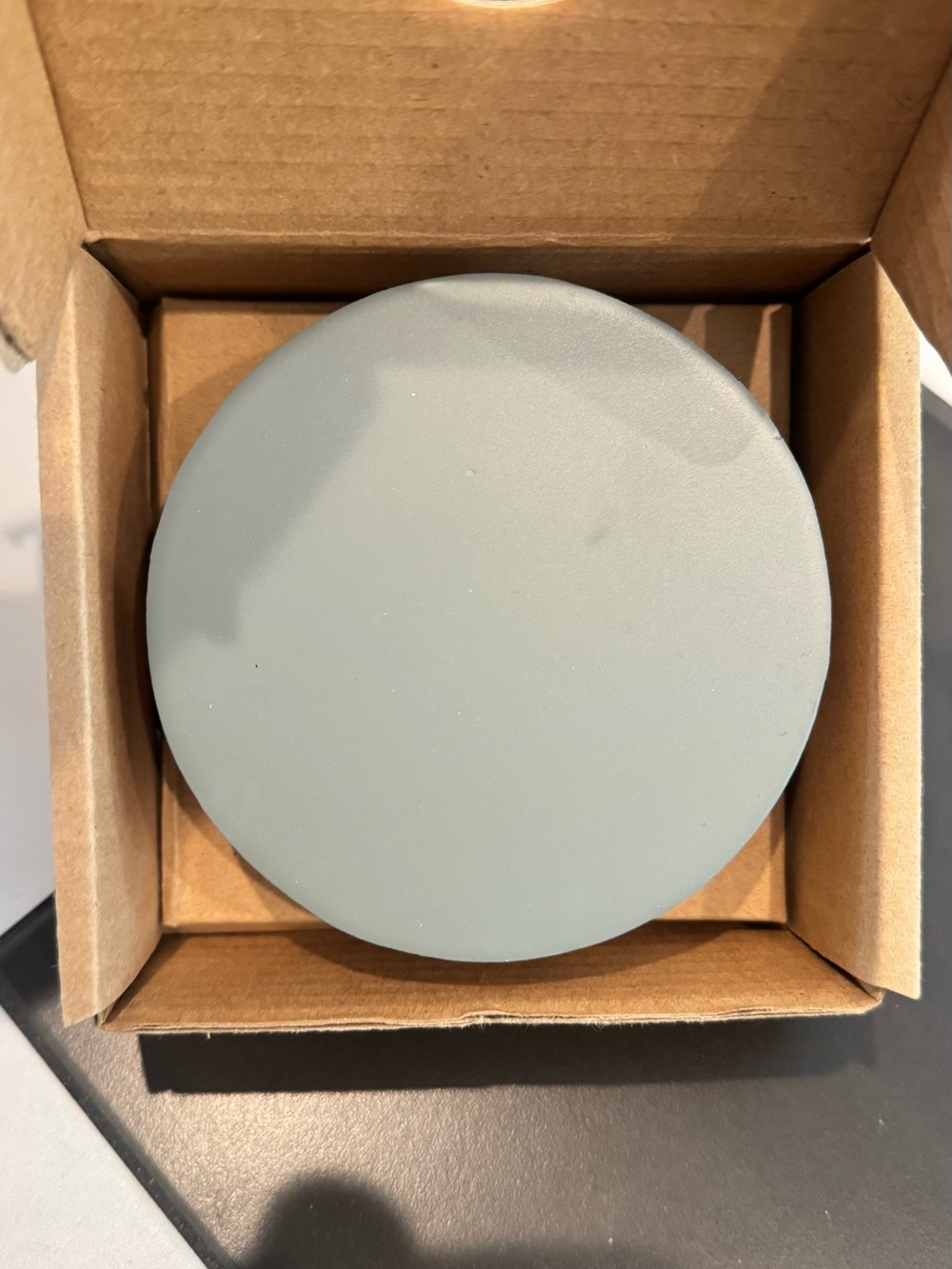 Home Accent Decorative Round Ceramic Box in Sage Green
